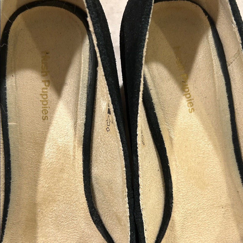 Hush Puppies Black Block Heel Shoes View 3